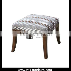 OT-097 Solid Birch Wood Stool With Fabric Cushion thumbnail-1