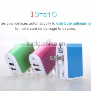 Shenzhen Dual USB Mobile Travel Charger Factory Price 5V 2.1A Mini 2-Port Dual USB Wall Charger thumbnail-4