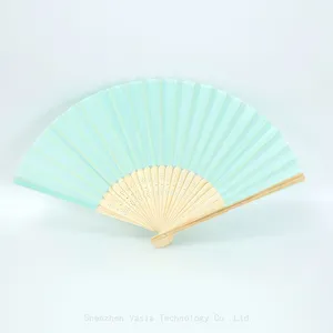 High Quality Personalized Custom Printing Wedding Bamboo Round Folding Hand Fan thumbnail-5