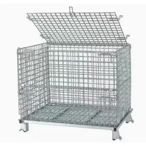 Large Metal Galvanized Supermarket Storage Mesh Roll Stillage Container thumbnail-5