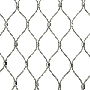 Stainless Steel SS 304 316 316L Wire Rope Steel Cable Zoo Mesh Anti-Fall Wire Rope Net Protection Net Aviary Netting Mesh thumbnail-1