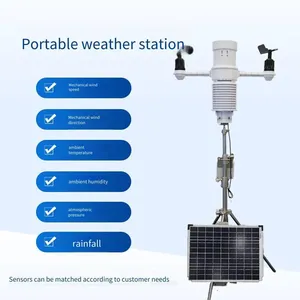 Portable Outdoor Small Weather Station, Monitoring Station With Temperature, Humidity, Pressure, Wind Speed, Wind Direction, and Rainfall Sensors, Meteorological Environment Monitor thumbnail-3