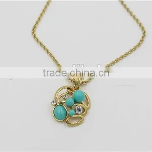 Luxury Jewelry Set Gold Chain Green Pendant Necklace Fashion Necklace Earring thumbnail-4