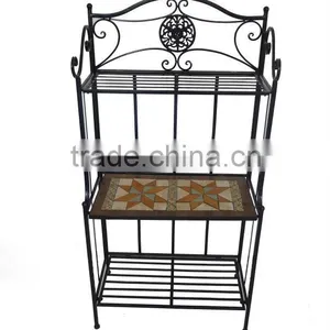 New Design 3 Layer Home Wall Shelves for Iron With Mosaic Top thumbnail-1