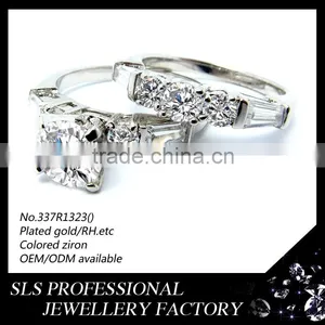 Fashion Ring With Big Stone 925 Silver Material Couple Love Band Rings Cheap Wedding Ring for Unisex Gender thumbnail-1