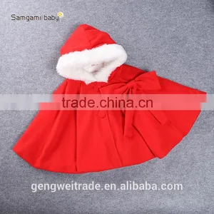New Season Kids Winter Coat Fashion Sweet Girls Red Christmas Coat With Hats Girls Winter Coat thumbnail-3