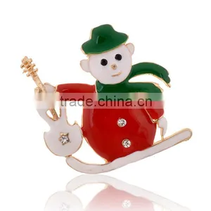 Christmas Enamel Design Snowman Brooch thumbnail-2