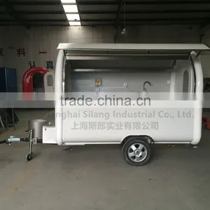 7.6*5.5ft White Food Cart Trailer Mobile Food Cart Beach Food Truck Hot Dog Hamburg Ice Cream Traction Cart thumbnail-5