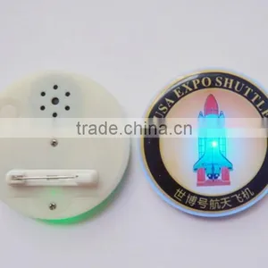 ABS Led Music Badge, Sound Voice Lapel Pins Customized thumbnail-1