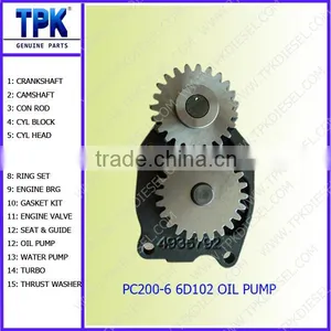 PC200-6 S6D102 OIL PUMP 6735-51-1111 thumbnail-1