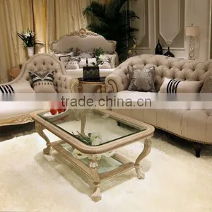 French Style Living Room Furniture Set Wood Living Room Sofa Set thumbnail-1