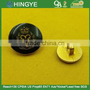 Black Enamelled Metal Shank Button For Dress --- MJ3689 thumbnail-1