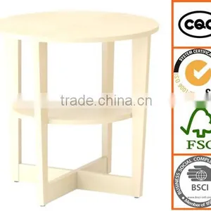 Wooden Double-deck Dismounting Round Tea Coffee Table thumbnail-1