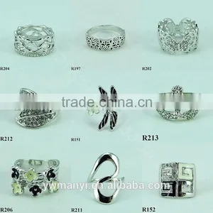 2016 Fashion Colorful Silver Alloy Four G Unique Ring Silver Jewelry R0152 thumbnail-3