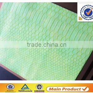 Fluorescence Snake Skin pu Bonded Leather for Fashion and Brand Bags thumbnail-1