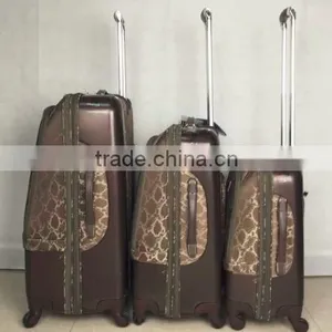 Stock Quality PC With Polyester 3pcs Trolley Luggage Set thumbnail-3