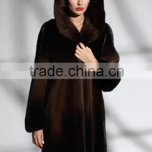 Mk14098 Transitional Short Mink Fur Coat With Hood thumbnail-1