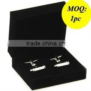 Fashion Black Velvet Cuff Link Gift Box thumbnail-1
