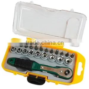 22pcs Mini Ratchet Handle With Bits and Sockets Tool Set thumbnail-1