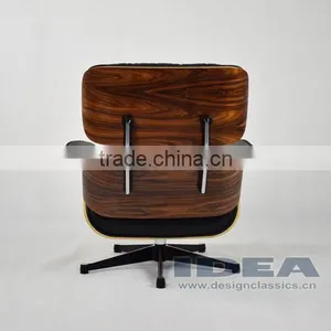 Replica Charles Lounge Chair Palisander Shell Black Leather thumbnail-4