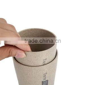 Wheat Straw Plastic Travel Tooth Brush Mug Set 280ml+360ml thumbnail-2