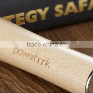 Wooden Material Cylindrical Shape 2600mAh Mobile Powerbank Charger With Laser Engraving Logo as Premium Promotion Gift thumbnail-2