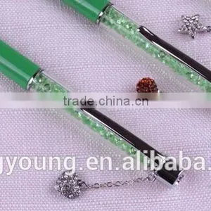 New Design Customized Logo Crystal Filled Pens With Pendant thumbnail-2