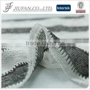 Jiufan Textile Polyester Yarn Dyed Strip Soft Touch 100% Polyester BLK& White Textile Fabric for Clothing thumbnail-1