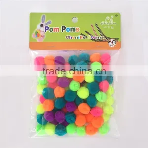 Factory Supply DIY Crafts Acrylic Fluorescent Pompoms Toys for Kids or Wedding Party Decoration thumbnail-1
