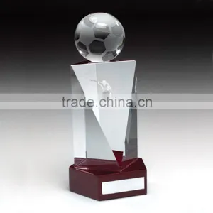 Factory Wholesale Customized Crystal Glass Fantasy Football Trophy for Souvenir Gift thumbnail-1