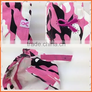 Chinese Supplier Pink Ribbon Embroidery Jean Camouflage Fabic Baseball Cap thumbnail-5