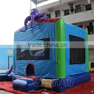 Octopus Inflatable Bouncy Castle With Water Slide thumbnail-1