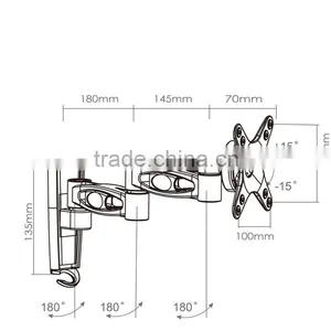 360 Degrees Swivel Motorized Full Motion LCD LED TV Wall Mount Bracket thumbnail-2