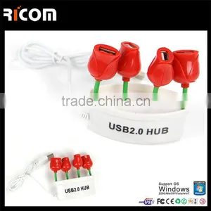 4 Port Usb Rose Design Hub thumbnail-1