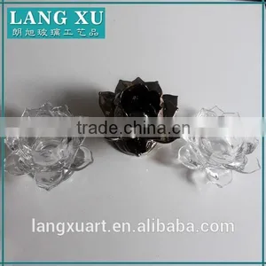 Home Decor Gift Lotus Flower Tealight Glass Candle Holder thumbnail-3