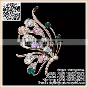 Color Crystal Diamond Cereals Brooch Big Pearl Brooch Pin thumbnail-2