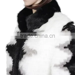 High Quality Fashion Mink Fur Coats Striped Mink Fur Coat KZ150099 thumbnail-4