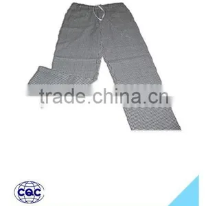 100% Cotton Checkered White and Black Fabric New Design Fashion Work Clothing Coveralls in Apparel Chef Pant thumbnail-1