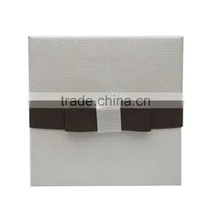 Wholesale Custom Square Paper Jewelry Box With Bow thumbnail-1