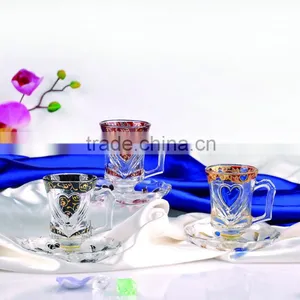 High Quality Glass Cup and Saucer Set thumbnail-1