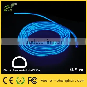 "D" Shape(semi-circle) EL Wire---Transparent Blue thumbnail-1