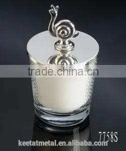 Round Glass Scented Candle With Stainless Steel in Polishing and Gold Color thumbnail-1