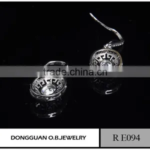 Crystal 925 Sterling Silver Zircon Earring Jewelry With Rhinestone thumbnail-3