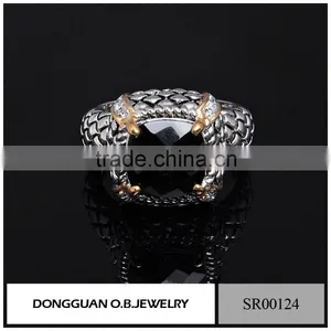 Fashion Jewelry New Styles Elegance Black Gemstone Ring in Silver thumbnail-2