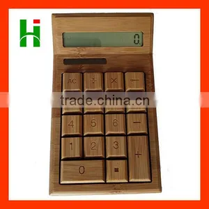 2016 Fashion Solar Powered Bamboo Wooden Calculator thumbnail-4