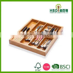Hot Selling Bamboo Cutlery Organizer With Knife Holder,multifunction Cultery Organizer thumbnail-1