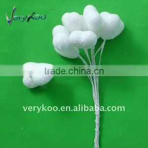 White Heart Shaped Styrofoam Pick (FCK-11650) thumbnail-1