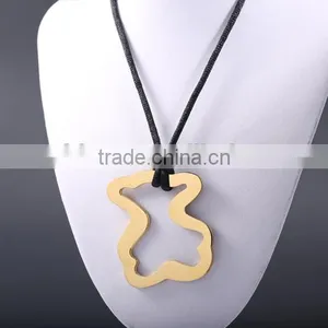 2016 New Design Black Cord Stainless Steel Gold Necklace thumbnail-4