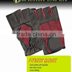 GENIUN LEATHER BODYBUILDING FITNESS GLOVES, WORKOUT GLOVES, LEATHER GLOVES thumbnail-1