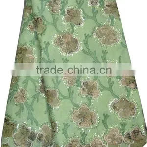 African Organza Lace With Sequins Embroidery CL8103-7green thumbnail-1